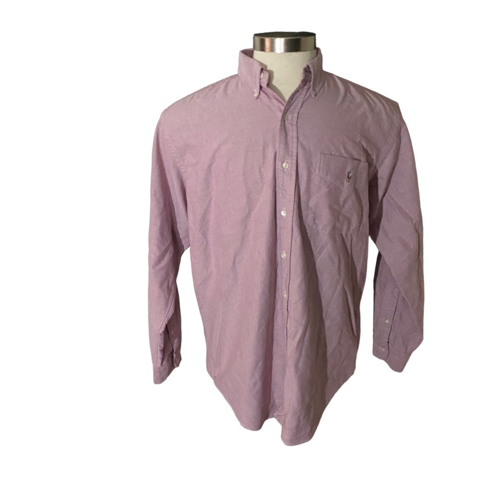 Ralph Lauren Heather Blush Pink Classic Pony Long Sleeve Button-Up Shirt Men XL